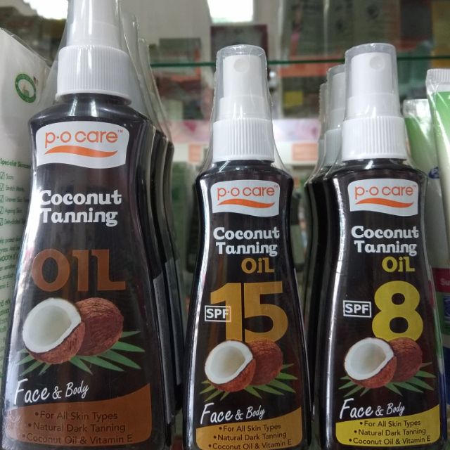 P.O care coconut tanning oil face&body โคโคนัท แทนนิ่ง ออยล์ Shopee Thailand