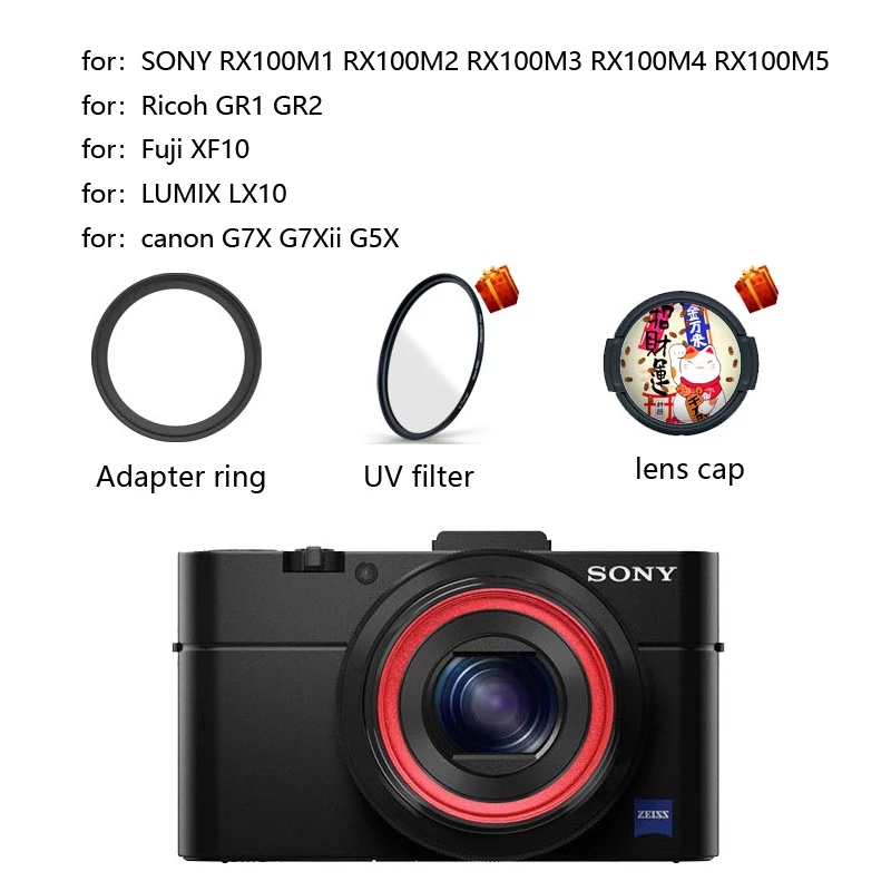 Aluminum Filter Adapter Ring For Sony Rx100 Ii Iii Iv M1 M2 M3 M4