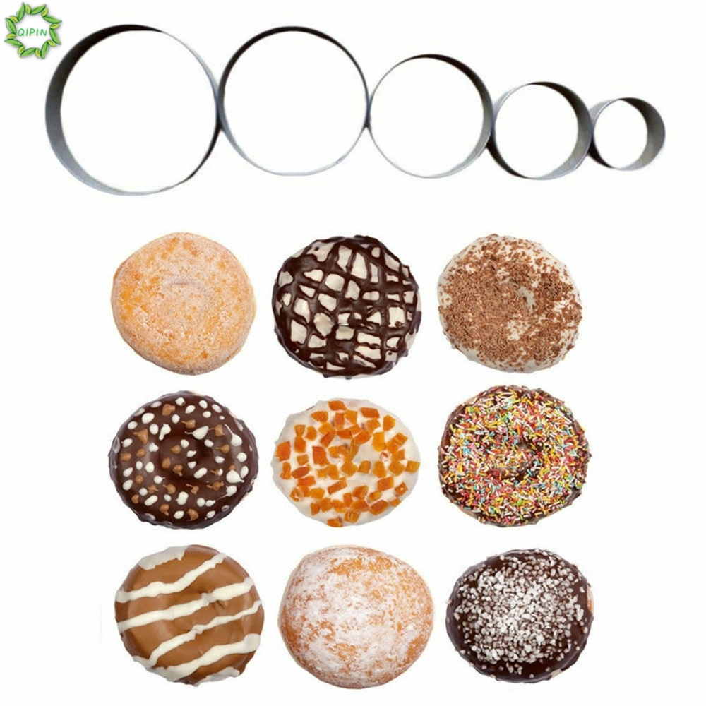 Cod Qipin Creative Round Cookie Biscuit Cutter Set Pastry Cutter 5pc