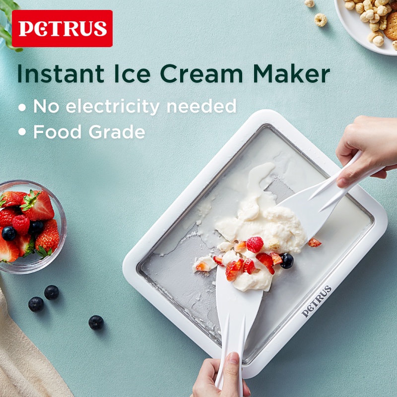 Petrus PET035 Ice Cream Maker, Ice Cream Roller Plate for Kids Family, Food Grade Stainless