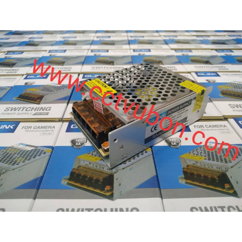 GLINK Power Supply 5A เเบบรังผึ้งกล่องรวมไฟ CCTV (แบบรังผึ้ง) 5 ช่อง