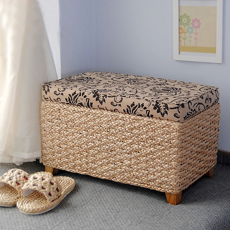 Rattan storage stool woven storage stool storage box stool arrangement