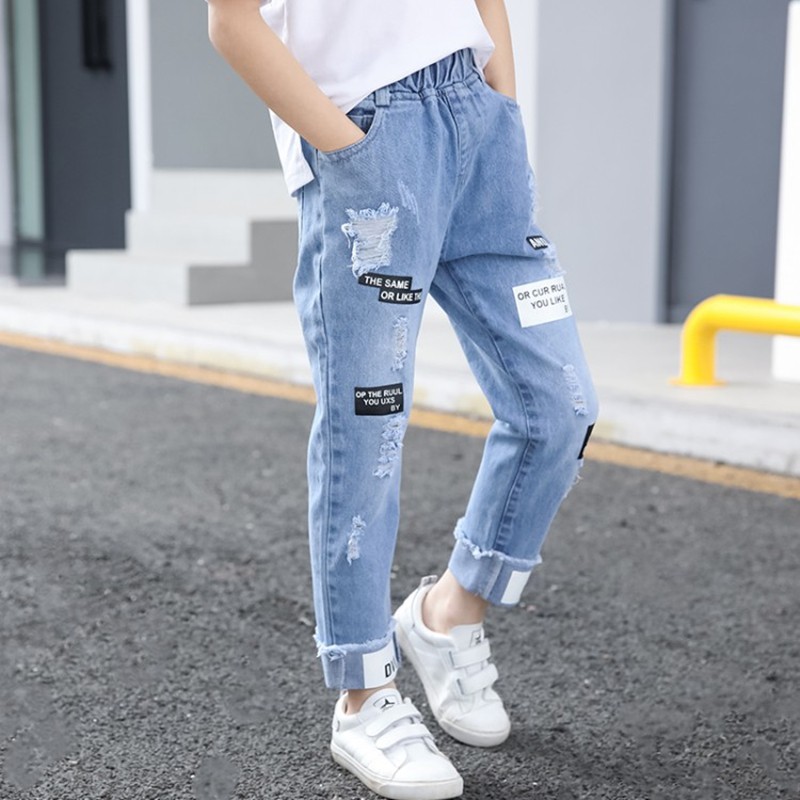 Boy Jeans Fashion Trousers Autumn Kids Clothes Pants for Boys Girls