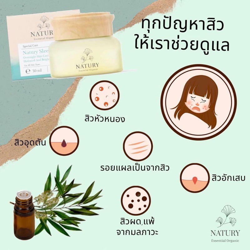 Tea tree overnight mask สลีปปิ้งมาร์คลดสิวออแกนิค Shopee Thailand