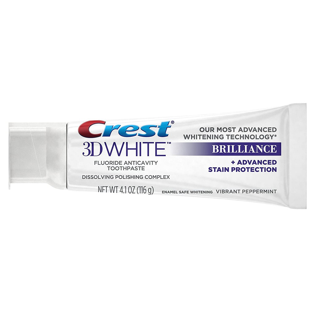 [ของแท้ 100] CREST 3D WHITE BRILLIANCE TOOTHPASTE + ADVANCED STAIN