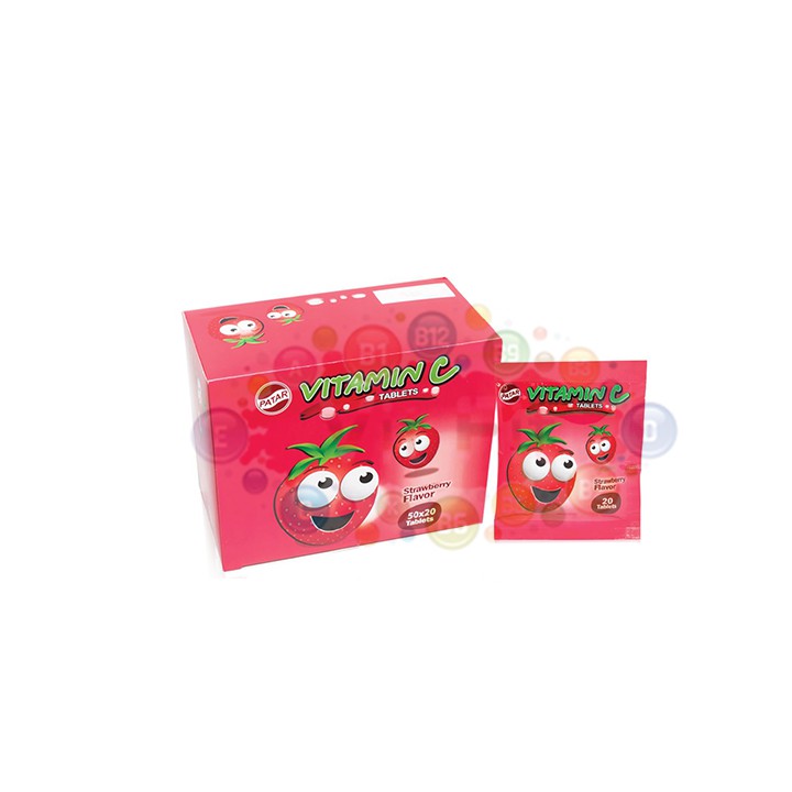 Patar Vitamin C Strawberry 100 mg tablet (5020) vitfit ThaiPick