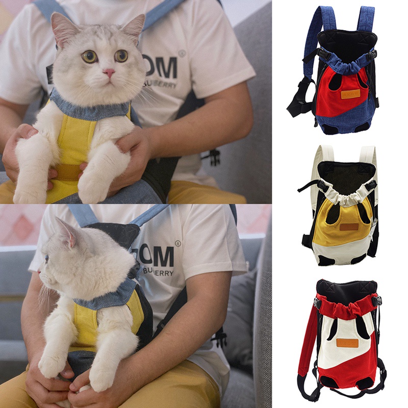Hot TikTok Pet Dogs Cats Outdoor Carrier Backpack Canvas Legs Front