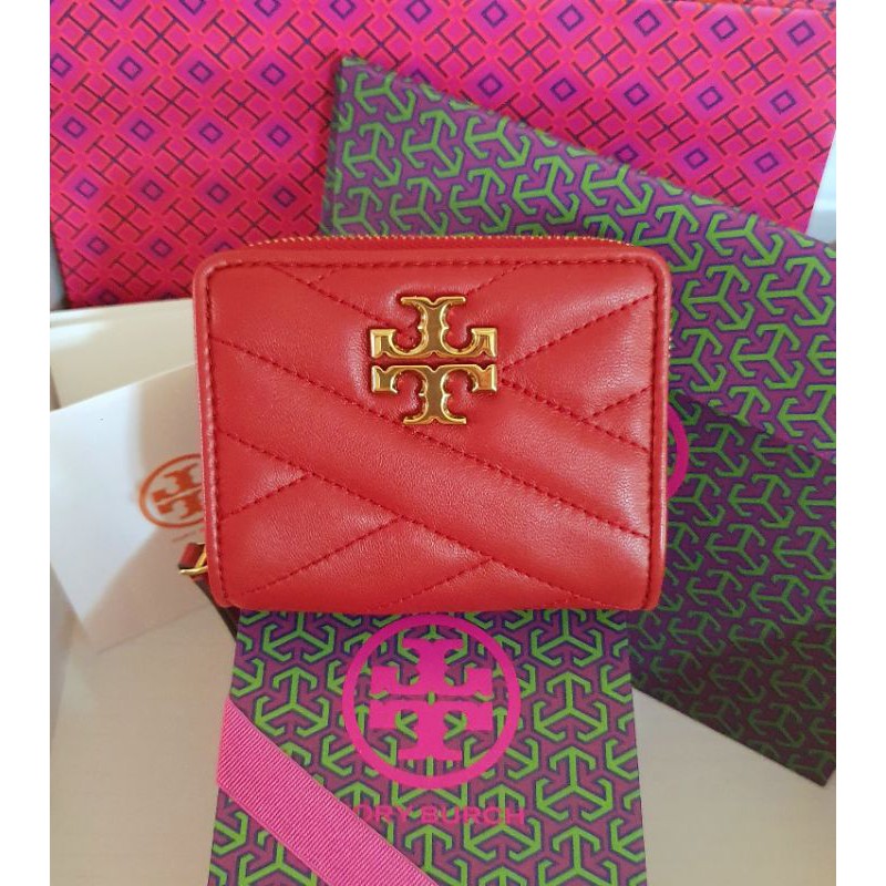 กระเป๋าสตางค์ Tory burch สีแดง อะไหล่ทอง Shopee Thailand