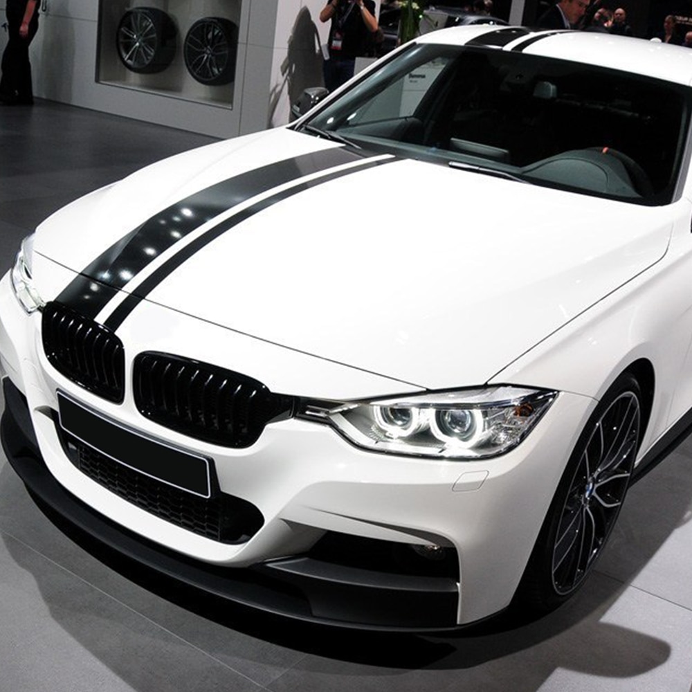 M Performance Car Hood Roof Rear Stripes Vinyl Decal Sticker for