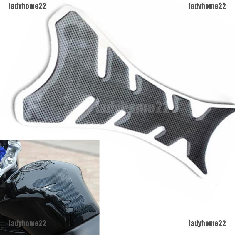 LH 3D Carbon Fiber Motorcycle Oil Gas Fuel Tank Protector Fit Gel Pad