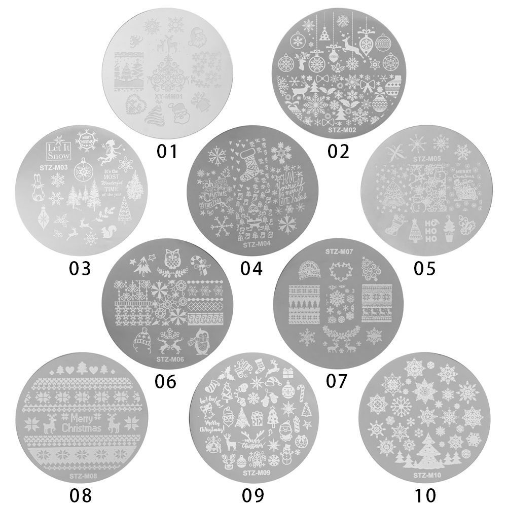 GLENES Good Quality Christmas Nail Templates Manicure Nail Stencils