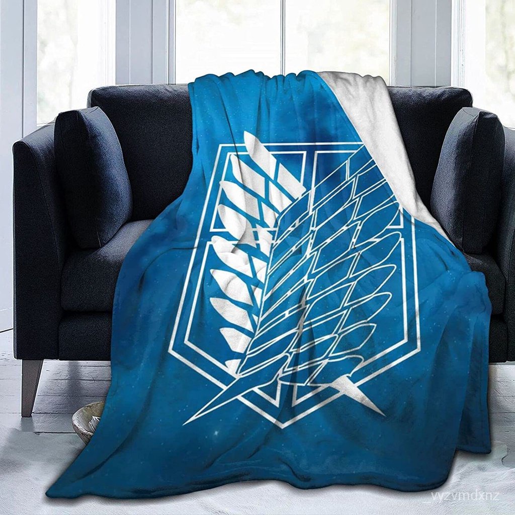 [newest]Kingg AttackOnTitan Anime Plush Blanket MultiSize for Adult and Kids Shopee Thailand