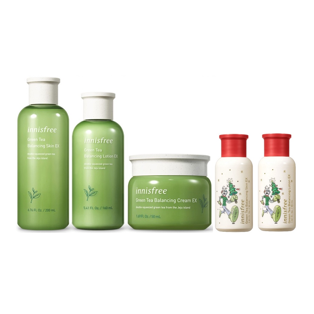 Innisfree Green Tea Balancing Skin, Lotion, Cream EX Holiday Limited