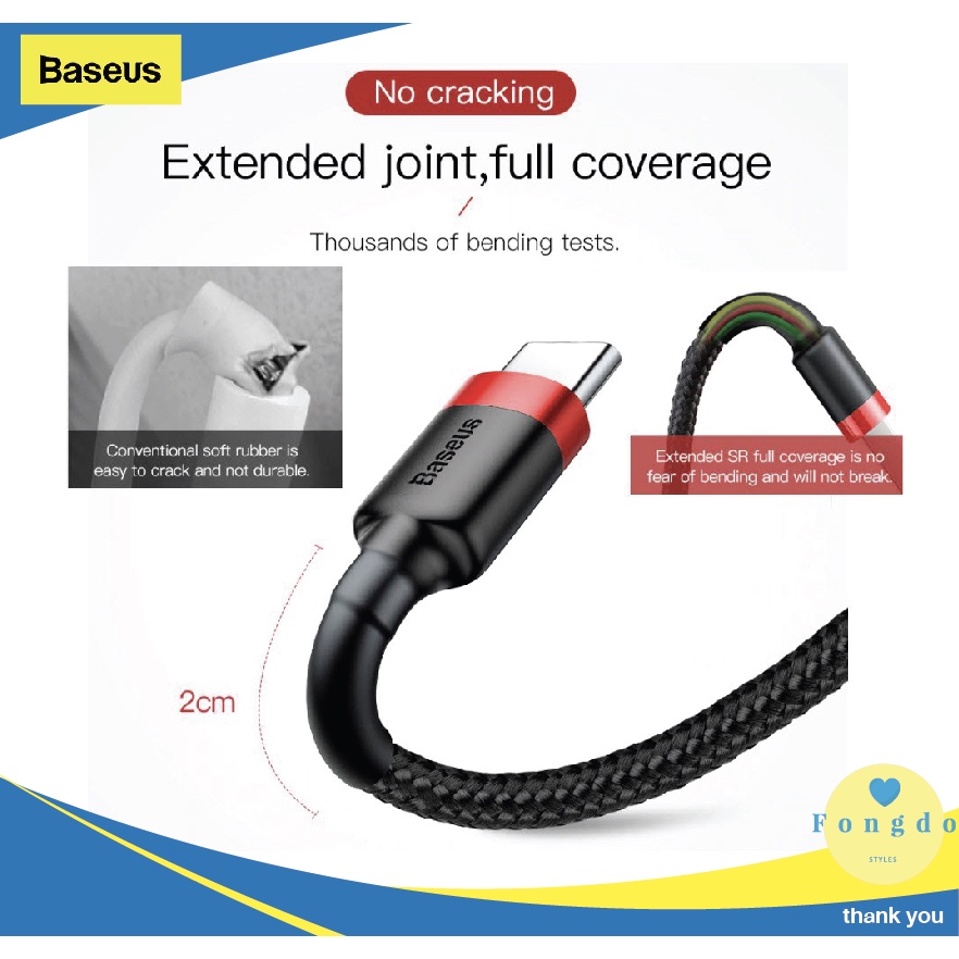 ถูกแท้ส่งเร็วมากBaseus สายถัก สายsamsung S10 S9 S8 สายชาร์จ USB Type C