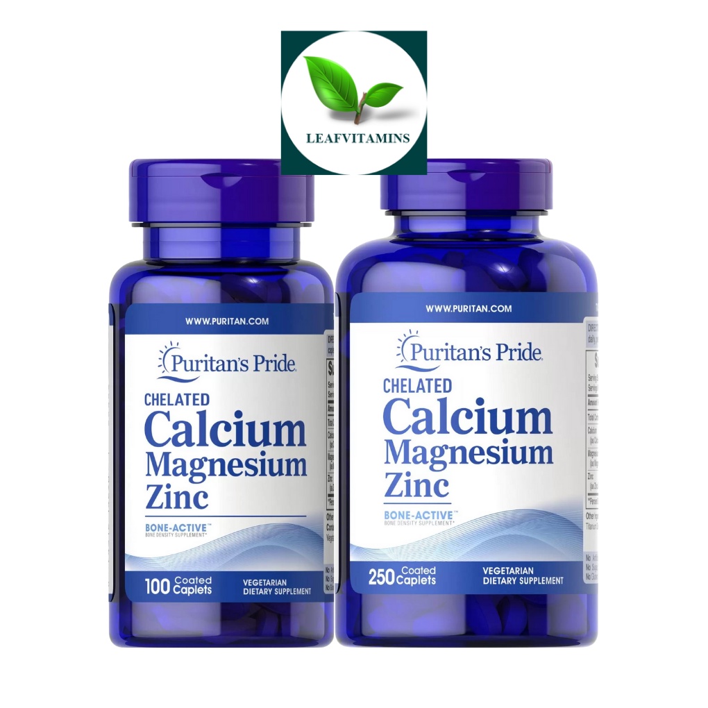 Puritan’s Pride Chelated Calcium Magnesium Zinc 1000 mg/400 mg/25 mg