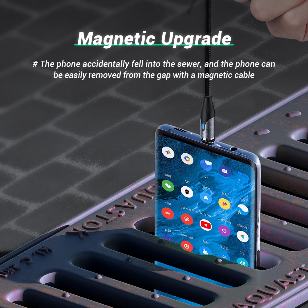 TOPK LED AM38 3A Cable 3 in 1 Fast Charging Micro USB Type C