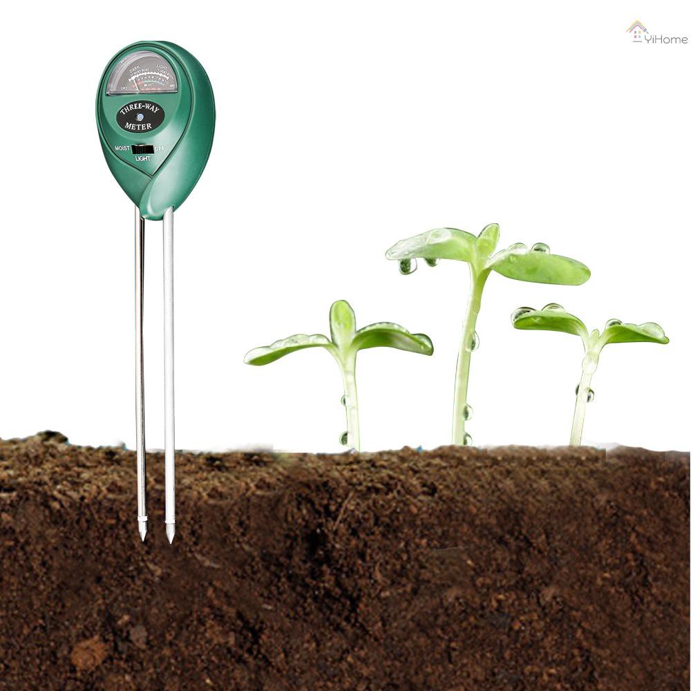 YiHome 3in1 Soil Test PH Moisture Meter Light Tester Garden Plant