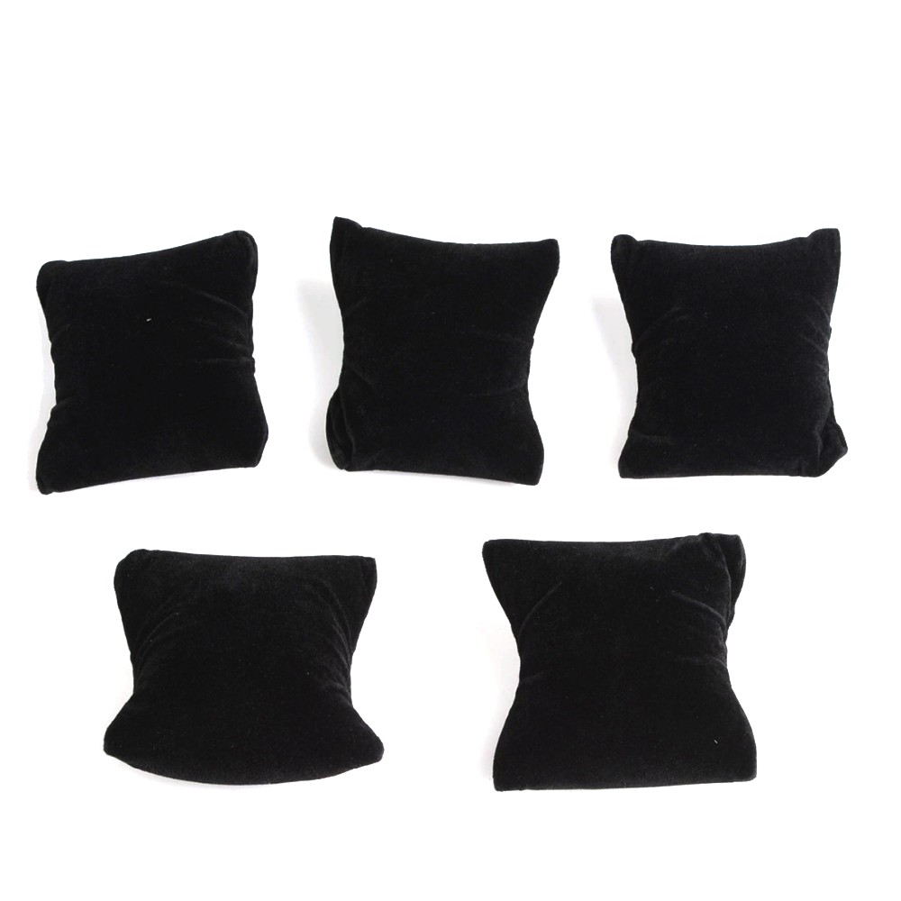 ℗5pcs/lot Black Velvet Jewelry Bracelet Watch Boxes Display Pillows