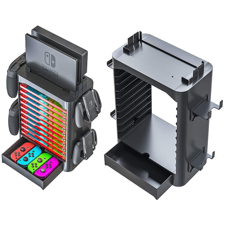 Game Storage Tower for Nintendo Switch Game Disk Rack and Controller