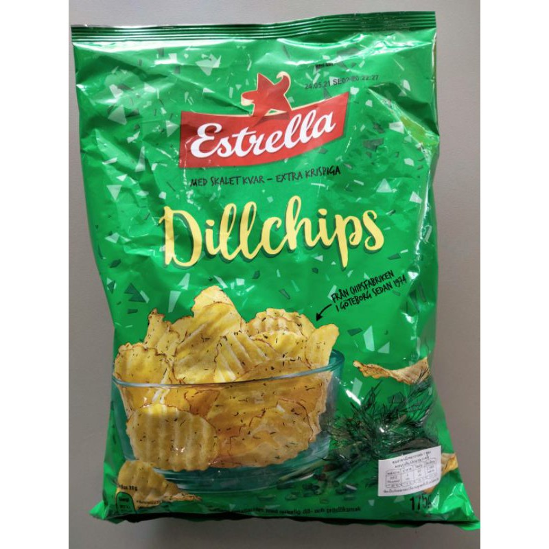 Estrella Dill Chips มันฝรั่ง ทอด กรอบ เอสเตรลลา175 กรัม ราคาสุดฟิน Shopee Thailand