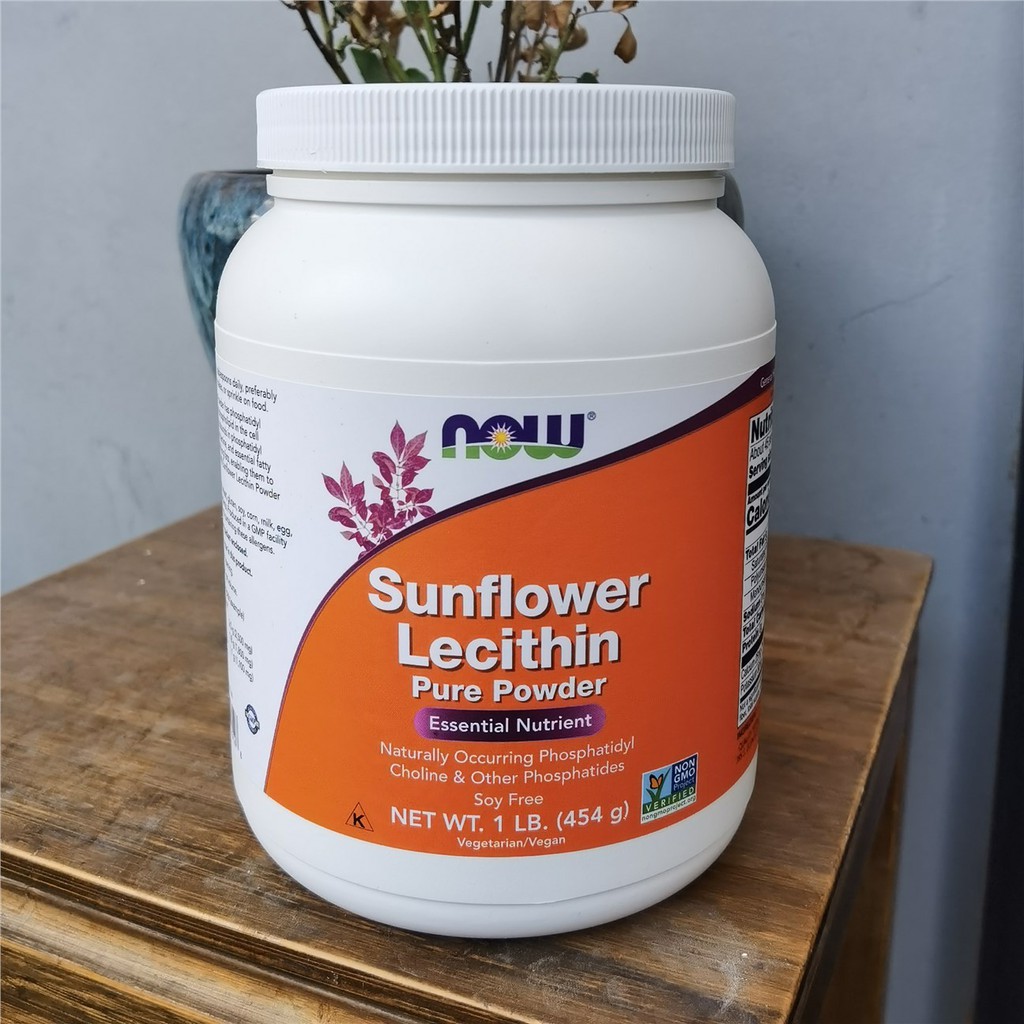 ☈Now Foods Sunflower Lecithin Sunflower Lecithin Powder 454g