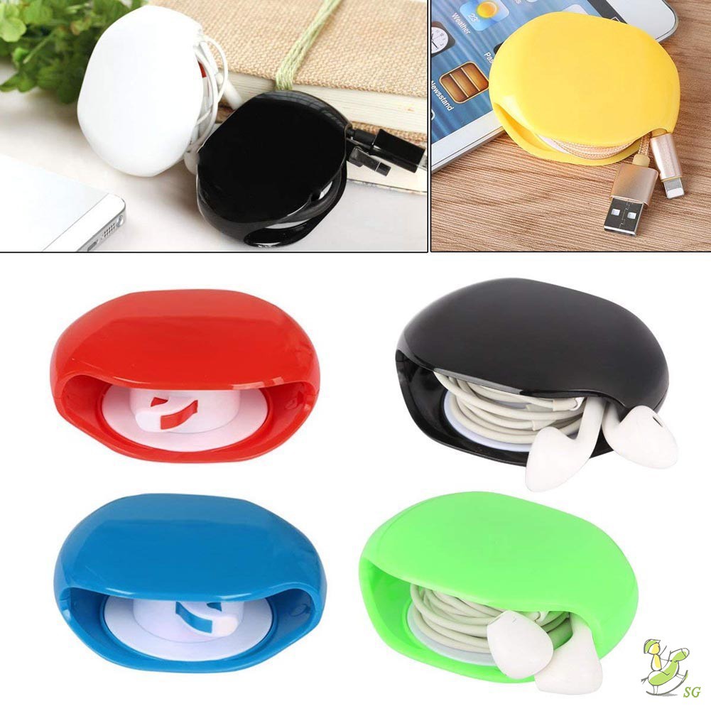 SG Portable Earbuds Cable Wrap Case Silicone Earphone Wire Organizer Winder sugarbaby.th