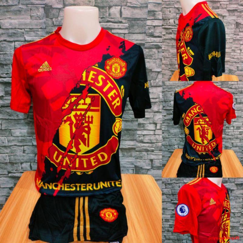 จัดส่งจากกรุงเทพเสื้อชุดกีฬา แมนยู Man U ทรงผู้ชาย เสื้อพร้อมกางเกง