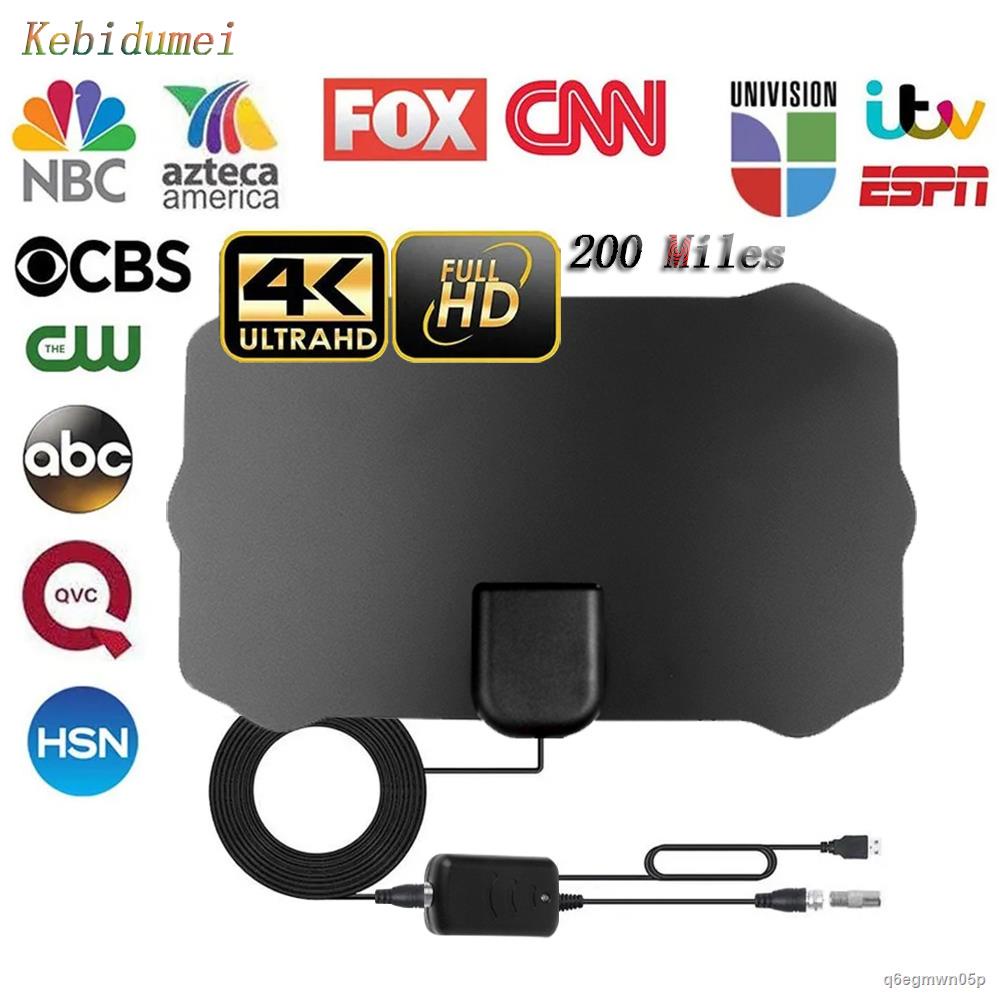 โทรทัศน์ Kebidumei 200 Mile Range Tv Signal Digital Antenna Cable Hd 1080p 4k Antenna Digital
