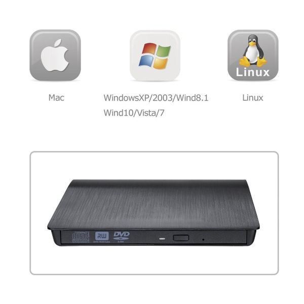 Usb 3 . 0 Dvd Rw ไดร์ฟเวอร์ภายนอกแบบพกพา Cd Dvd Rw Rom Playerสำหรับ