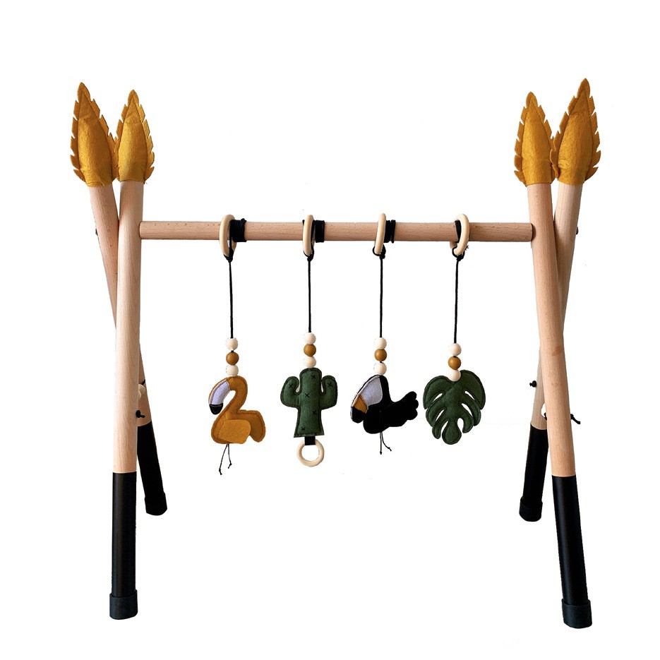 Baby Play Gym Wooden Hanging Rattle Toys for Children Nordic Room