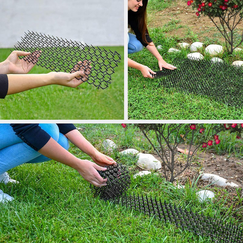 2/4/8/12 pcs Animal Repellent Mat Scat Spike Mat Humane Anti Cat Dog