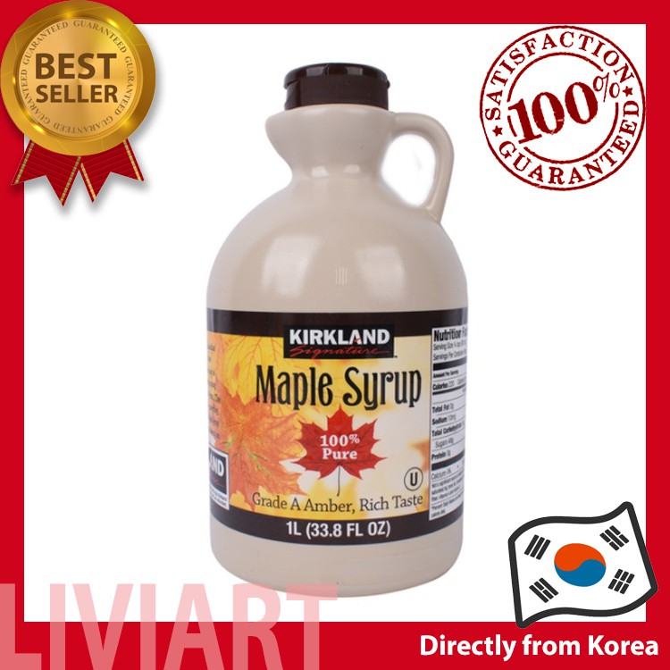 [Kirkland] Signature Maple Syrup 100 Pure Grade A Amber, Rich Taste
