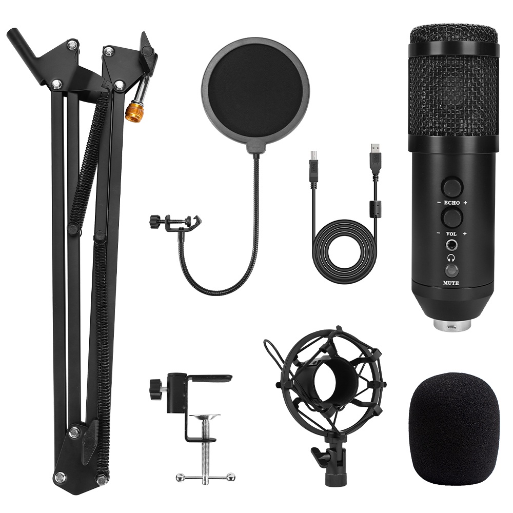 BUSB Mute Key MIC USB Gaming Podcast Microphone with Noise Reduction