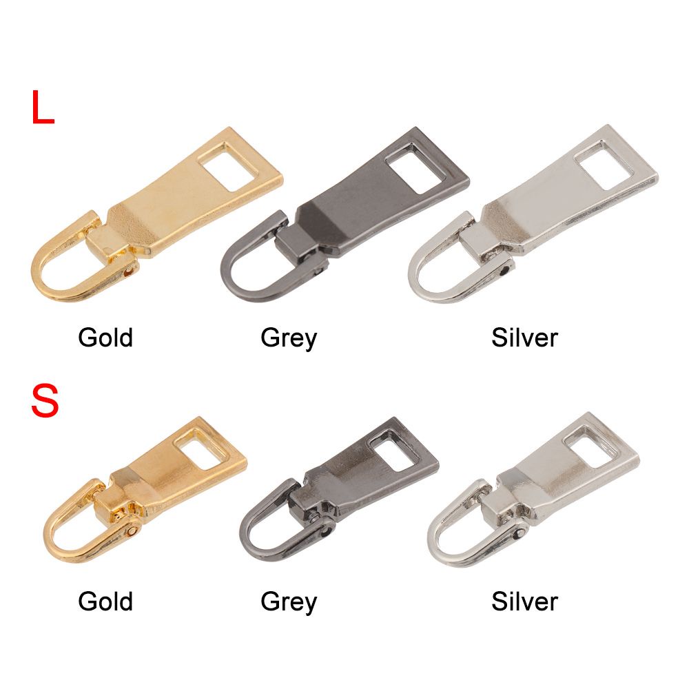 HECCEH 5pcs Clothes Metal Zipper Head Detachable Metal Zip Zipper Pull