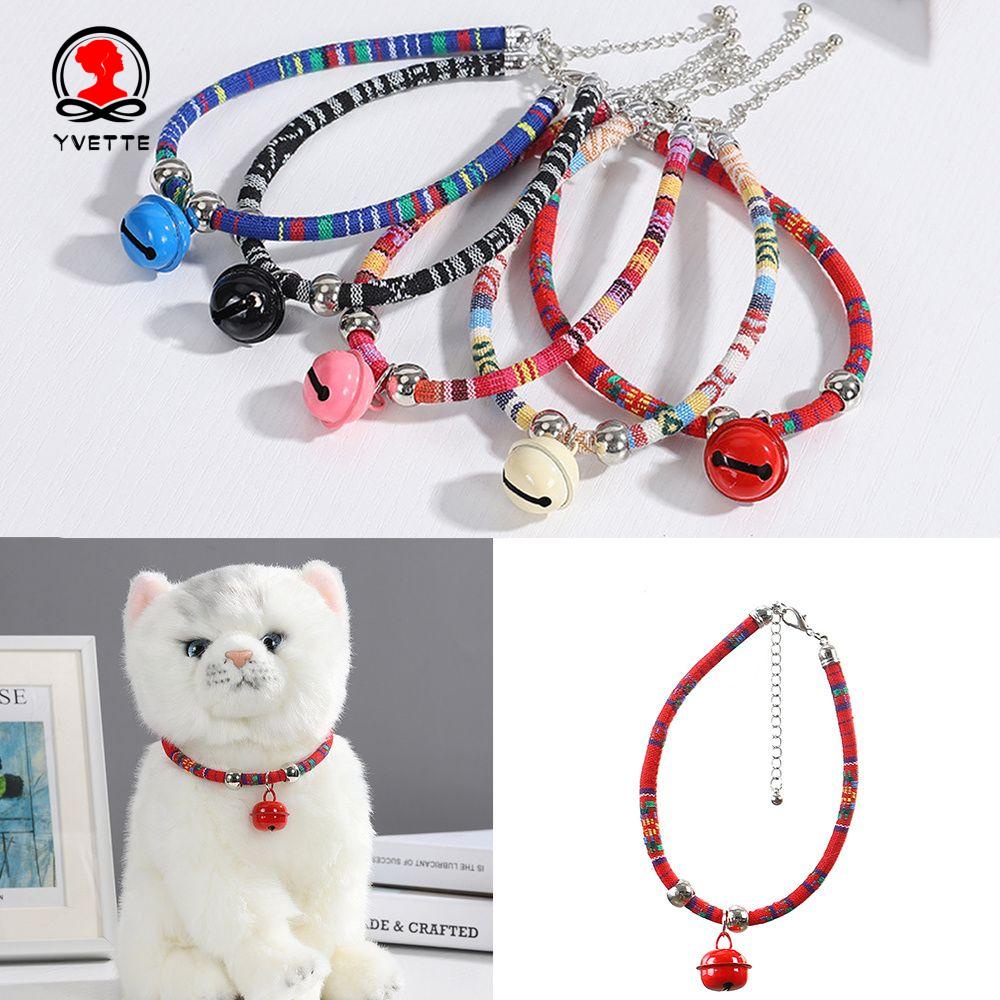 YVETTE Pet Products Pet Bell Collar Puppys Bell Necklace Dog Collar Colorfully Person aliz Dog