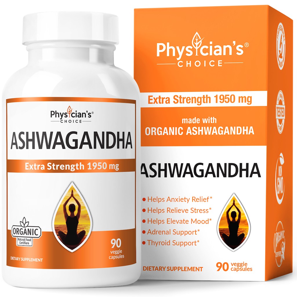 Physician’s Choice Organic Ashwagandha (90 แคปซูล) สมุนไพรแอชวากันดาออ