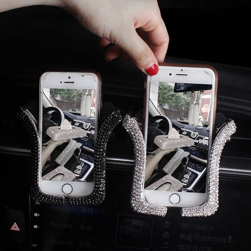 Crystal Diamond Universal Car Phone Holder Bling Rhinestone Car Air