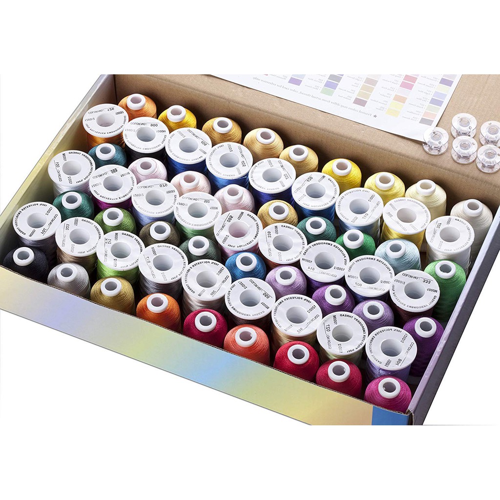 Brother Embroidery Thread Set 63 Color 1000 Meter 40 Weight 120D 63
