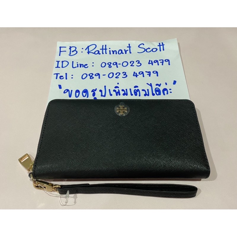 Tory Burch Emerson Zip Passport Continental Wristlet Wallet หนัง