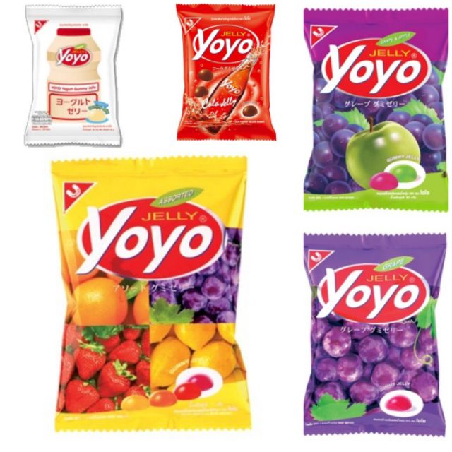 Jelly Yoyo Gummy 20 กรัม โยโย่กัมมี่ รส องุ่น โยเกิร์ต โคล่า องุ่นแอป