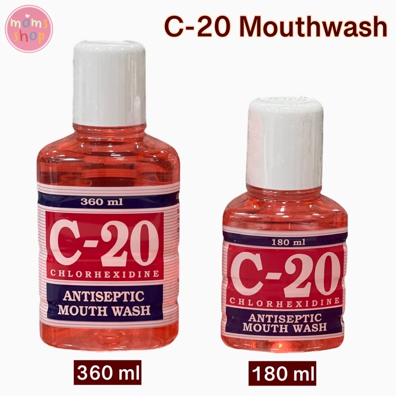 C20 น้ำยาบ้วนปาก mouthwash สีชมพู รสชาติดั้งเดิม ขนาด 180 ml และ 360