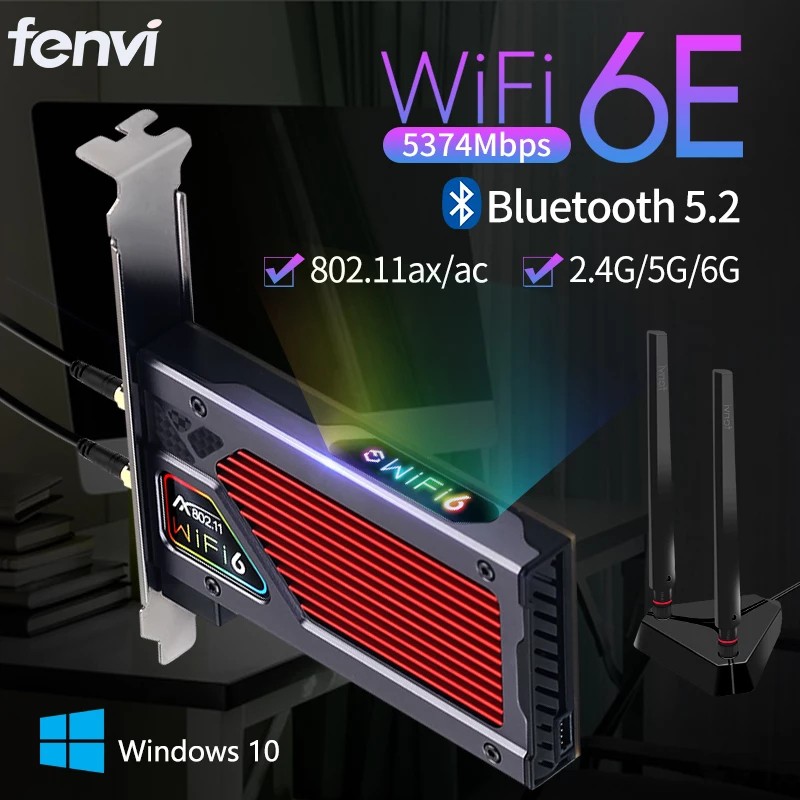 INTEL AX210 FENVI WIFI 6e PCIe Wireless Adapter Bluetooth 5.2 AX210 NGW