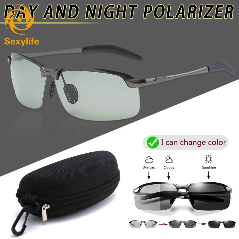 SL Brainart Men Photochromic Sunglasses with Polarized Lens for Driving