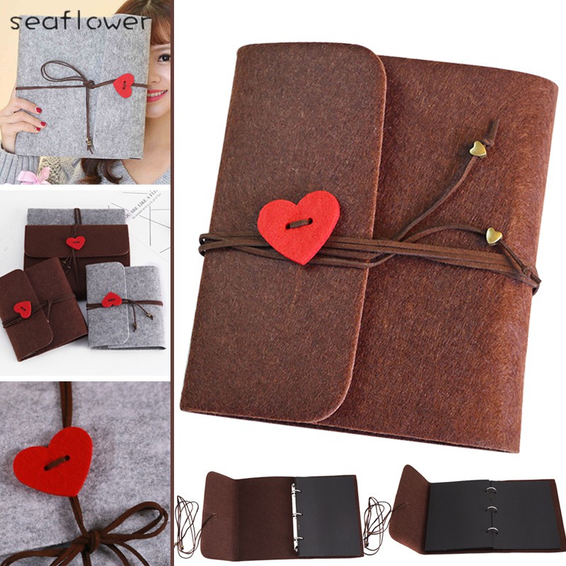 DIY Photo Albums Felt Cover Handmade Vintage Photo Album Scrapbook Photo Album Birthday Gift