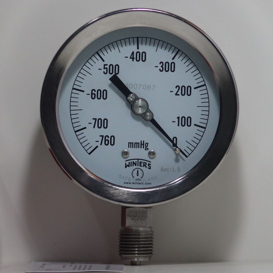 Vacuum Gauges SS316 4" , 1/2" BSP , (760)0 mmHg Shopee Thailand