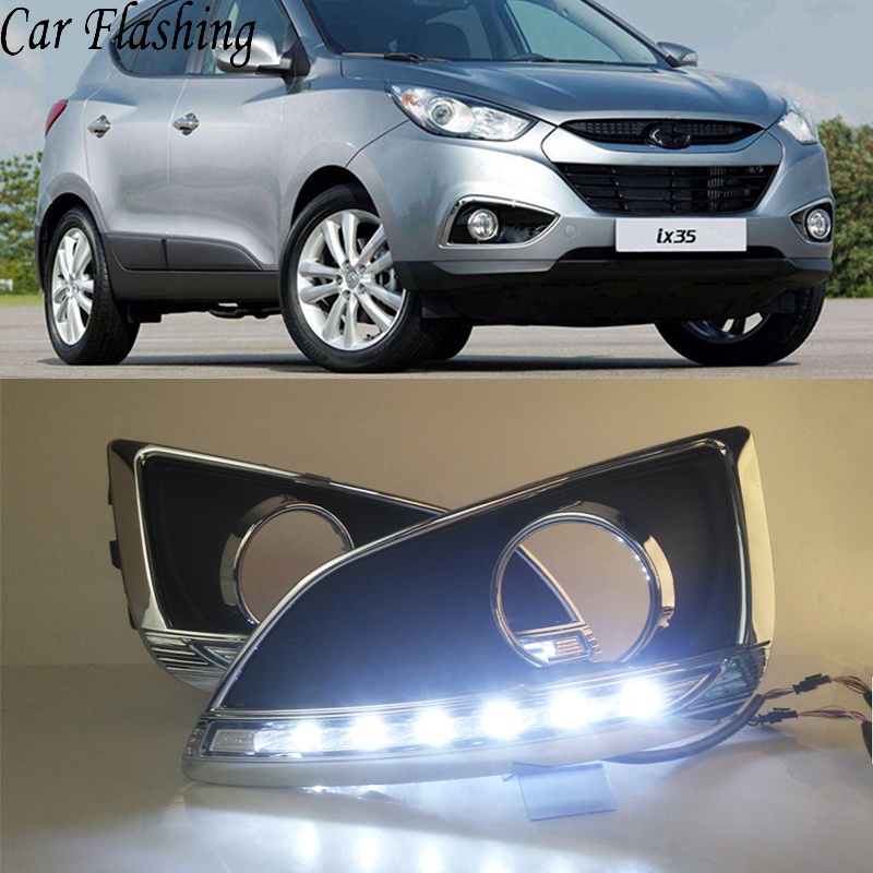 Car Flashing 2Pcs For Hyundai IX35 IX 35 2010 2011 2012 2013 LED DRL