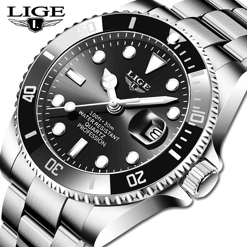 2021 New LIGE Mens Watches Fashion Business Waterproof Quartz Wrist Watch Men Top Brand Luxury