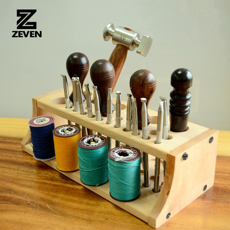 Beech Leather Craft Tools Holder Leather Craft Tool Rack Waxed Thread