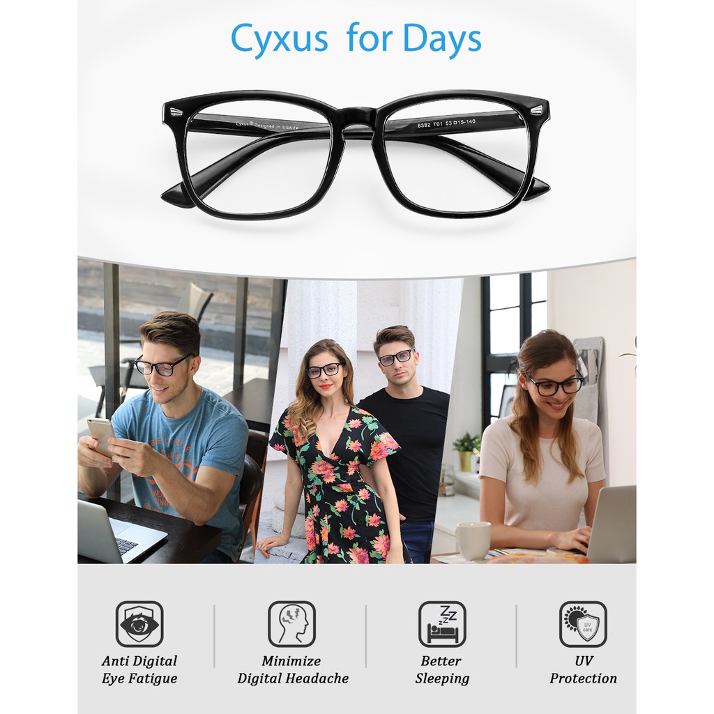 Cyxus Photochromic Sunglasses Blue Light Blocking Glasses for Men Women