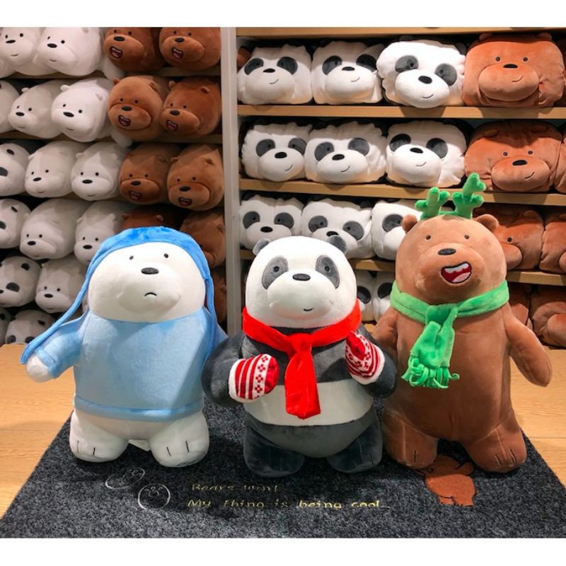 ตุ๊กตาหมี We bare bear Christmas Miniso ตุ๊กตา We Bare Bears Christmas
